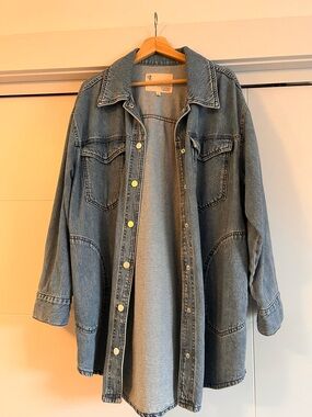 Pilcro Light Blue Denim Jacket/Shirt with Label Detail